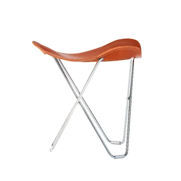 Cuero Pampa Flying Goose Taburet - Krom stel - Polo